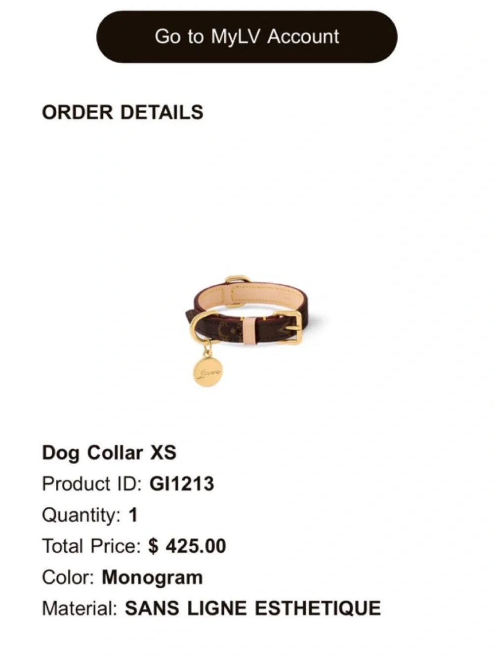 Louis Vuitton Brown Leather Pet Collar - Brown